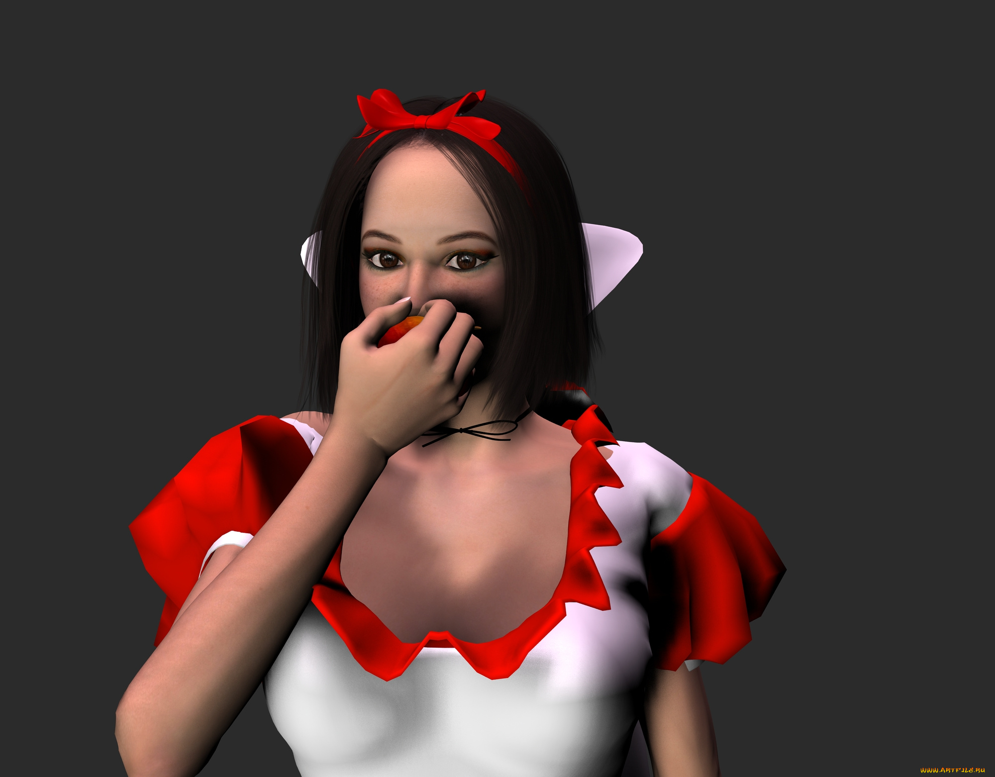 3д, графика, people, люди, яблоко, девушка