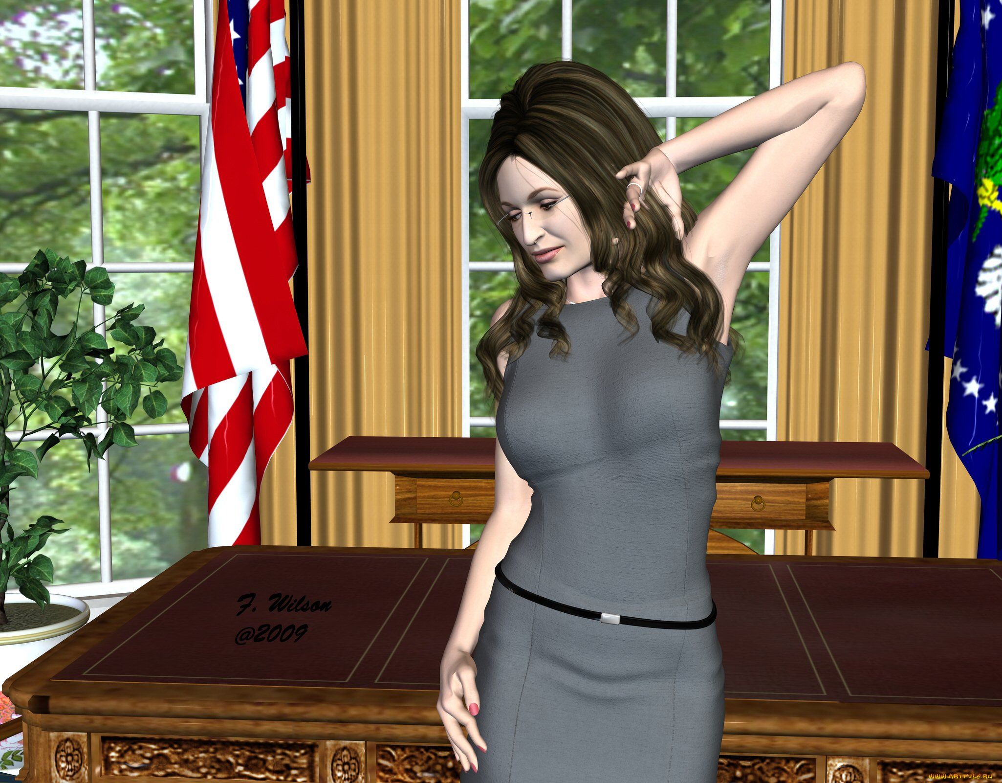 3д, графика, people, люди, девушка, комната