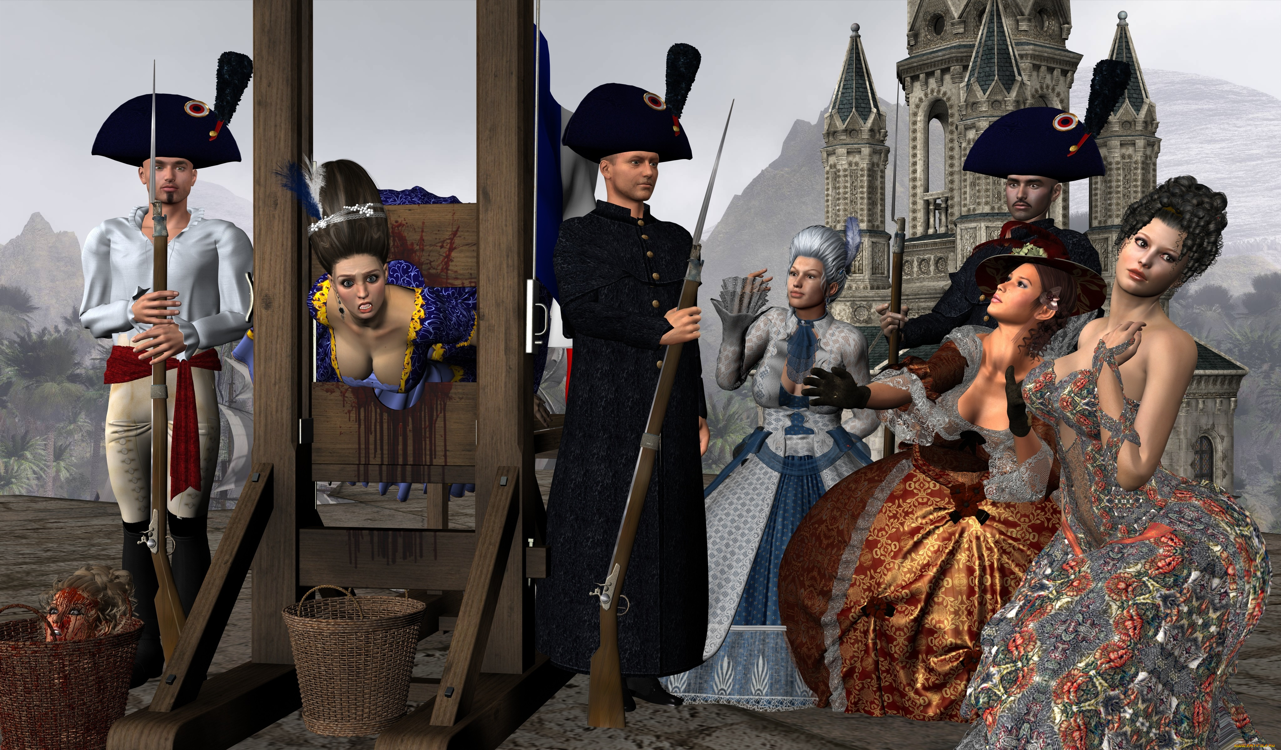 3д, графика, historical, история, девушки, солдаты, казнь