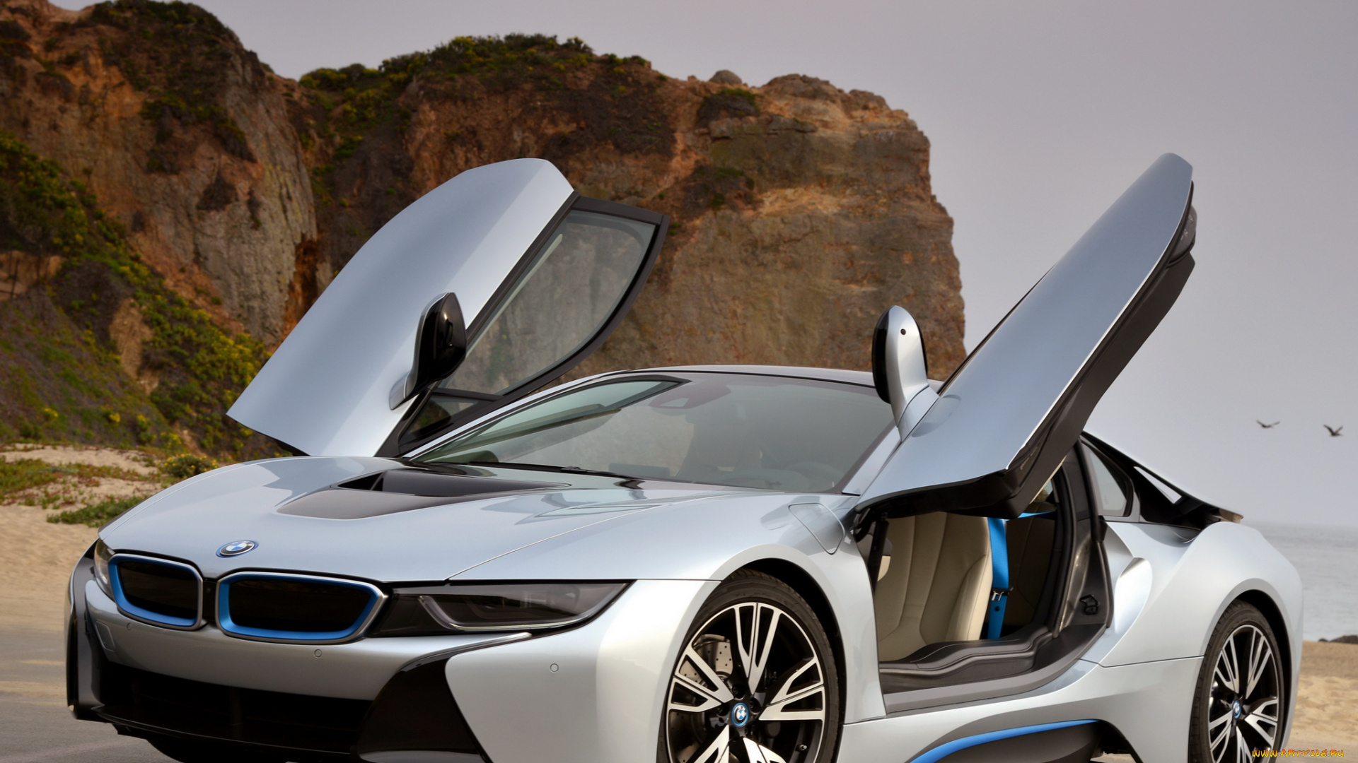 автомобили, bmw, i8, светлый, 2013г