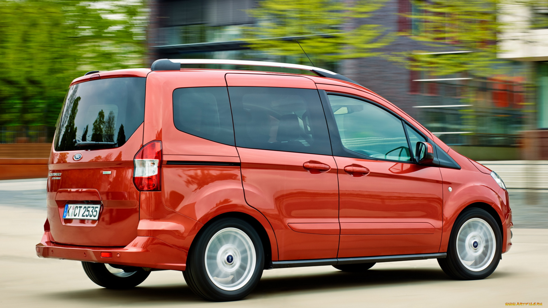 автомобили, ford, красный, tourneo, courier, '2014г