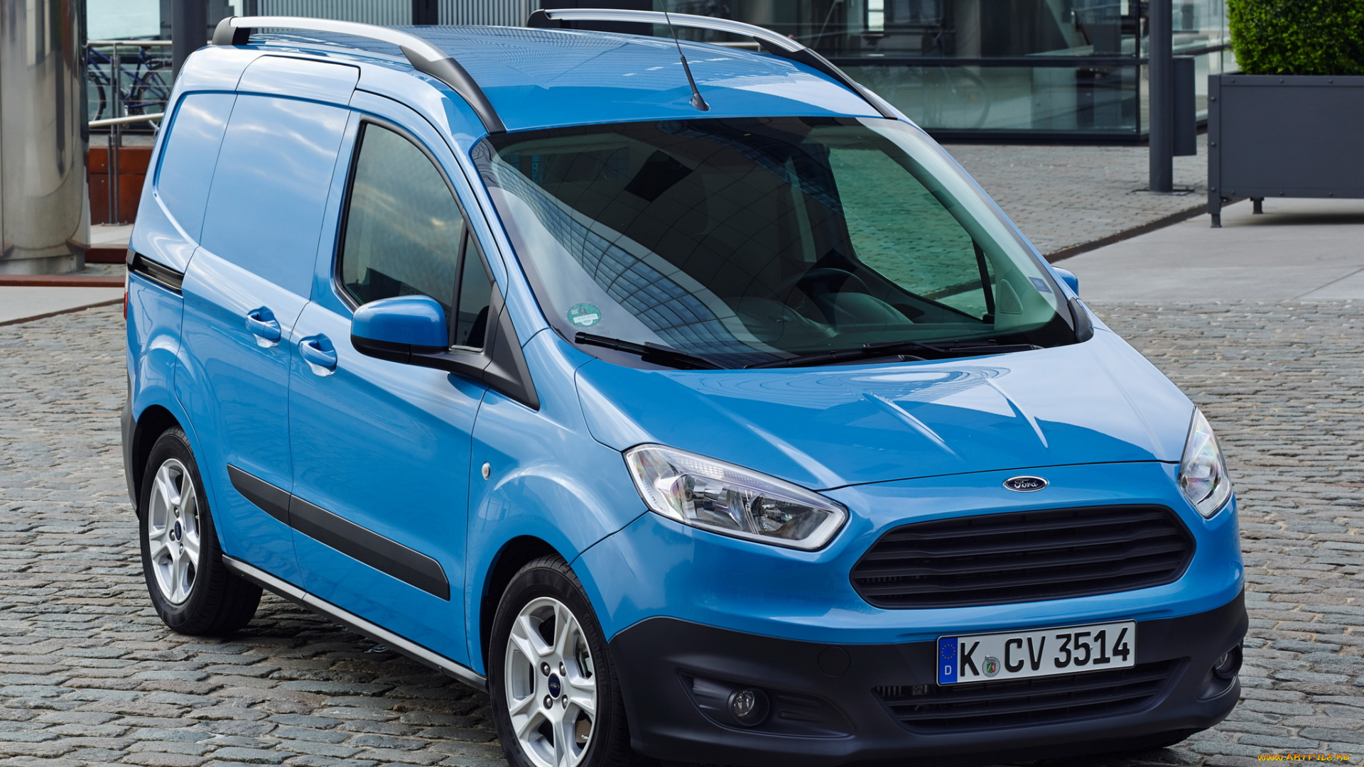 автомобили, ford, синий, 2014г, courier, transit