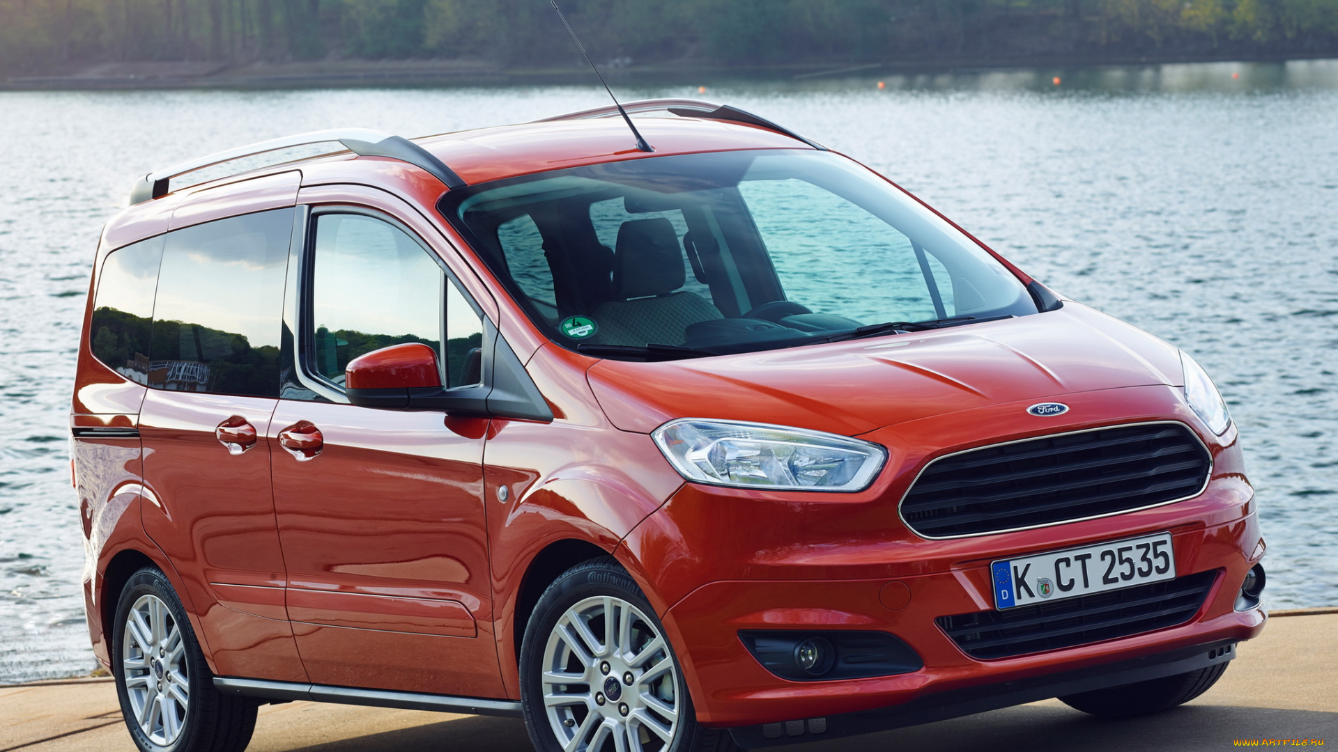 автомобили, ford, tourneo, courier, '2014г, красный