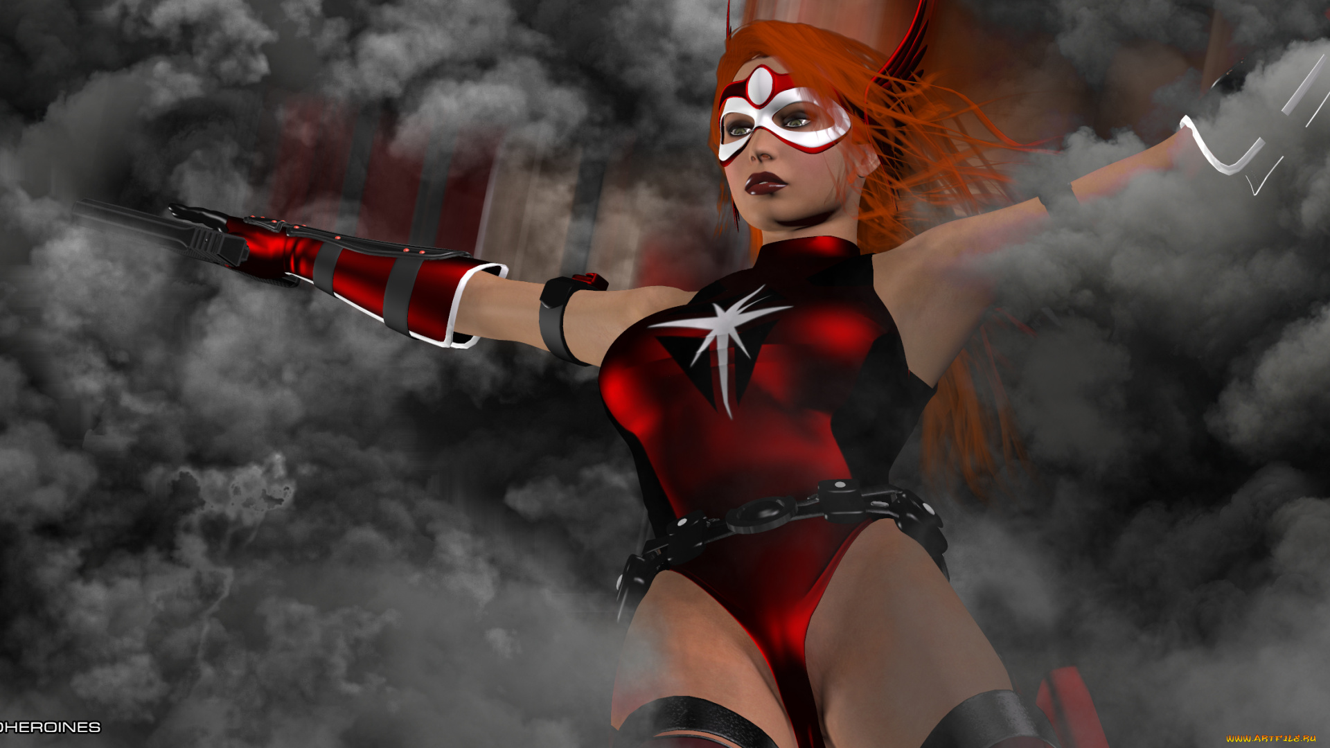 crimson, valkyrie, 3д, графика, fantasy, , фантазия, оружие, девушка