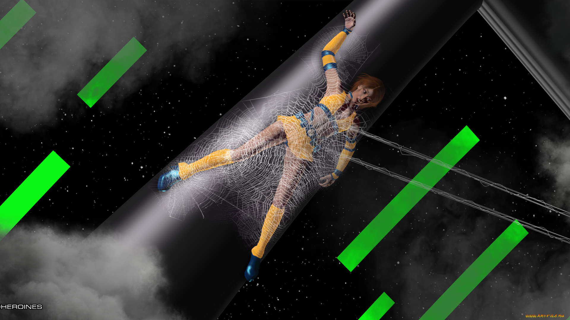 crimson, valkyrie, 3д, графика, fantasy, , фантазия, паутина, девушка