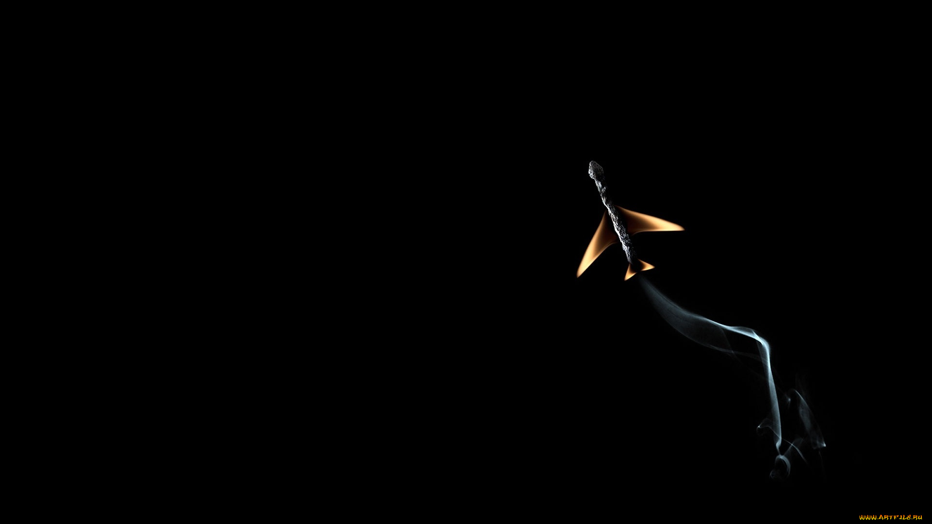 рисованные, минимализм, креатив, огонь, черный, фон, спичка, дым, самолет