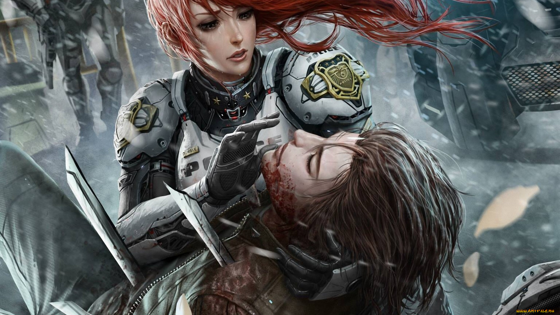 видео, игры, galaxy, saga, осколки, штыри, шатен, искры, солдаты, красные, волосы, кровь, девушка, парень