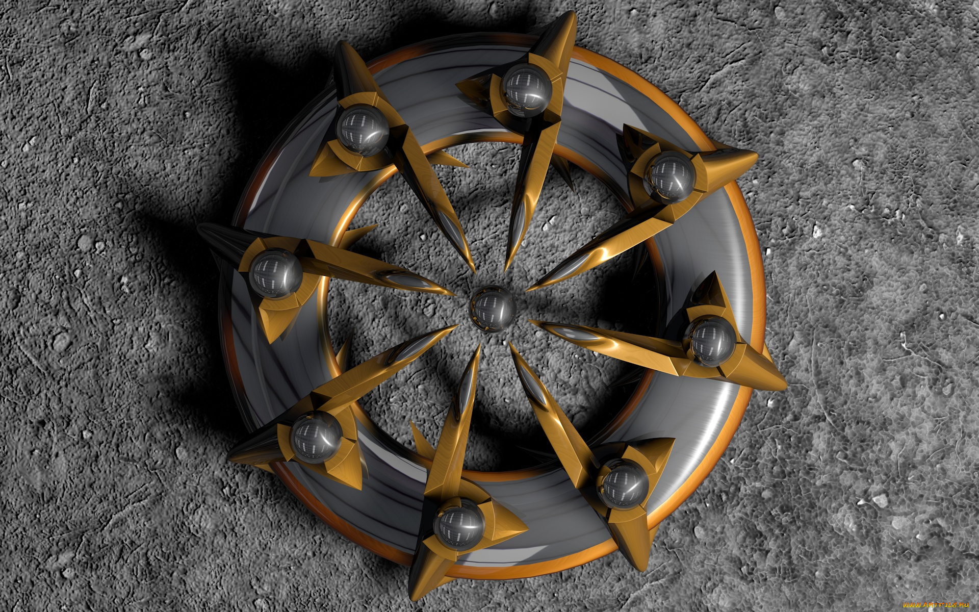 3д, графика, -другое, шыпы, круг