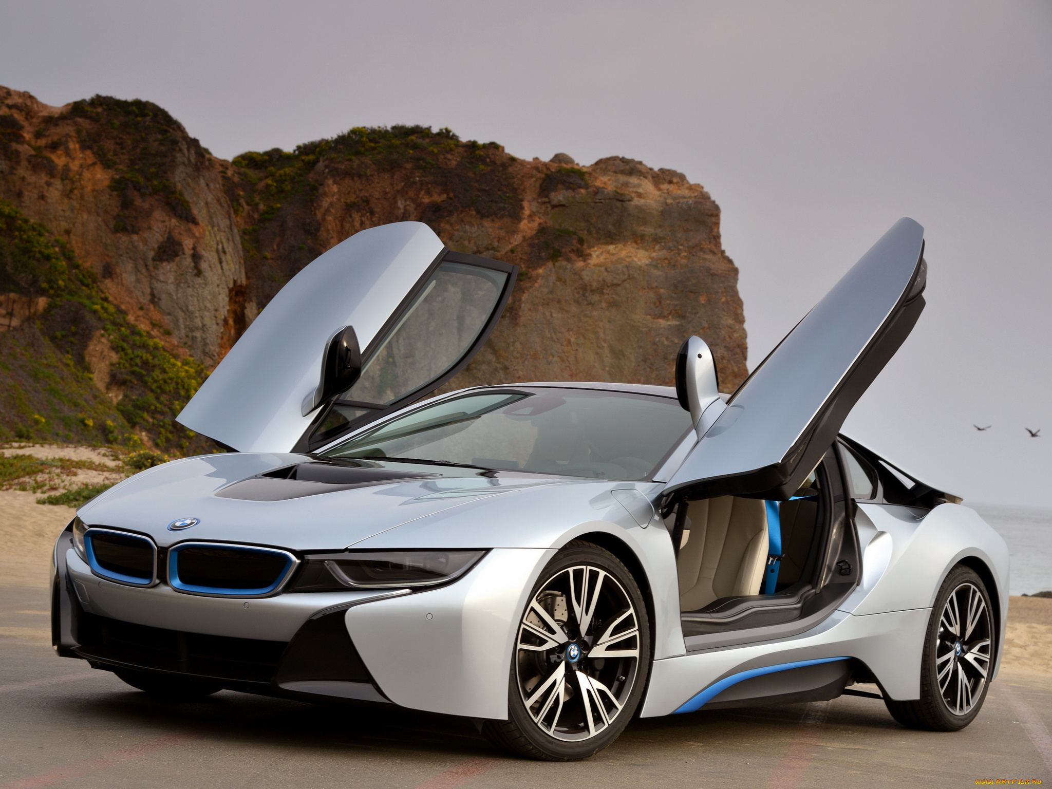автомобили, bmw, i8, светлый, 2013г