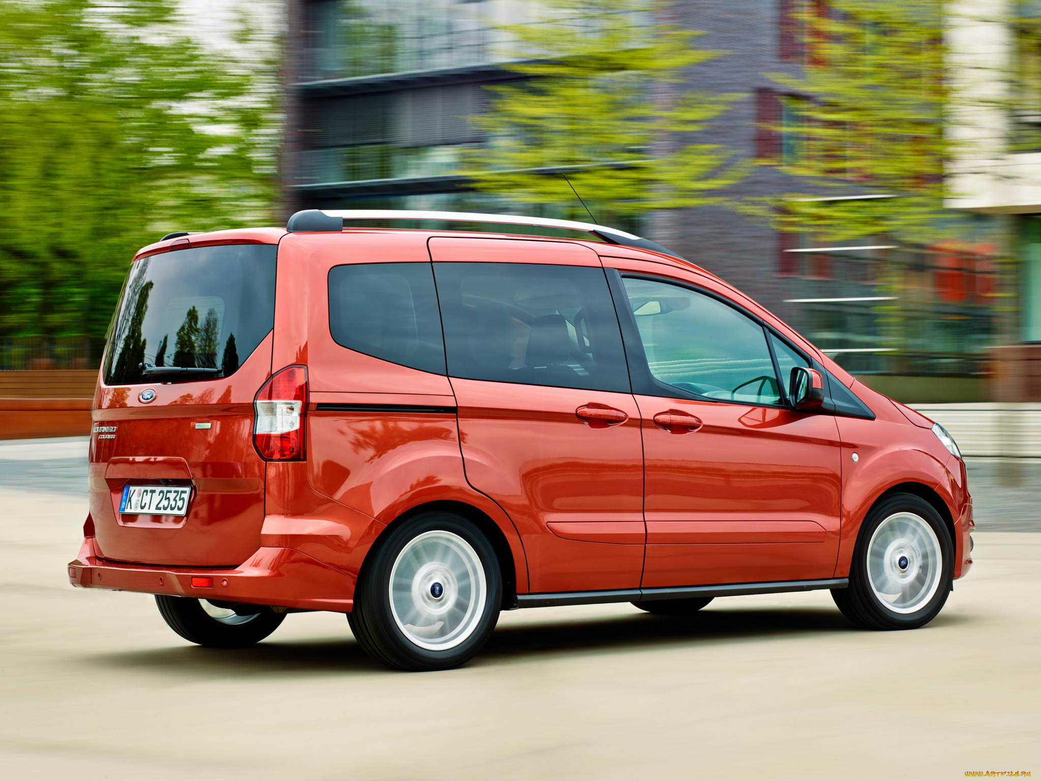 автомобили, ford, красный, tourneo, courier, '2014г