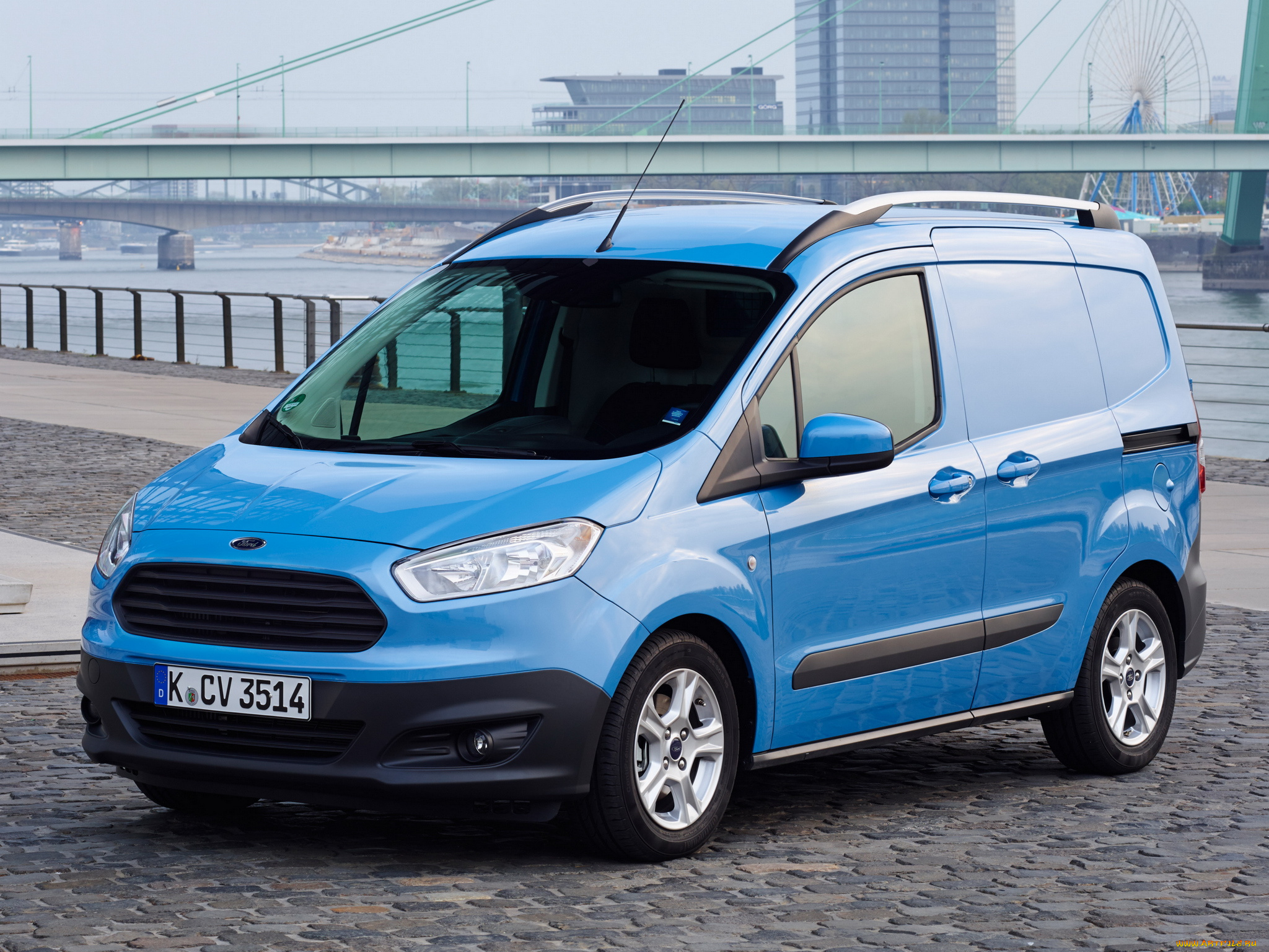 автомобили, ford, transit, синий, 2014г, courier