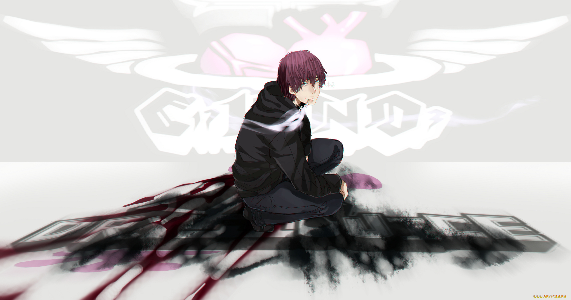 аниме, dramatical, murder, дым, сигарета, парень, mizuki