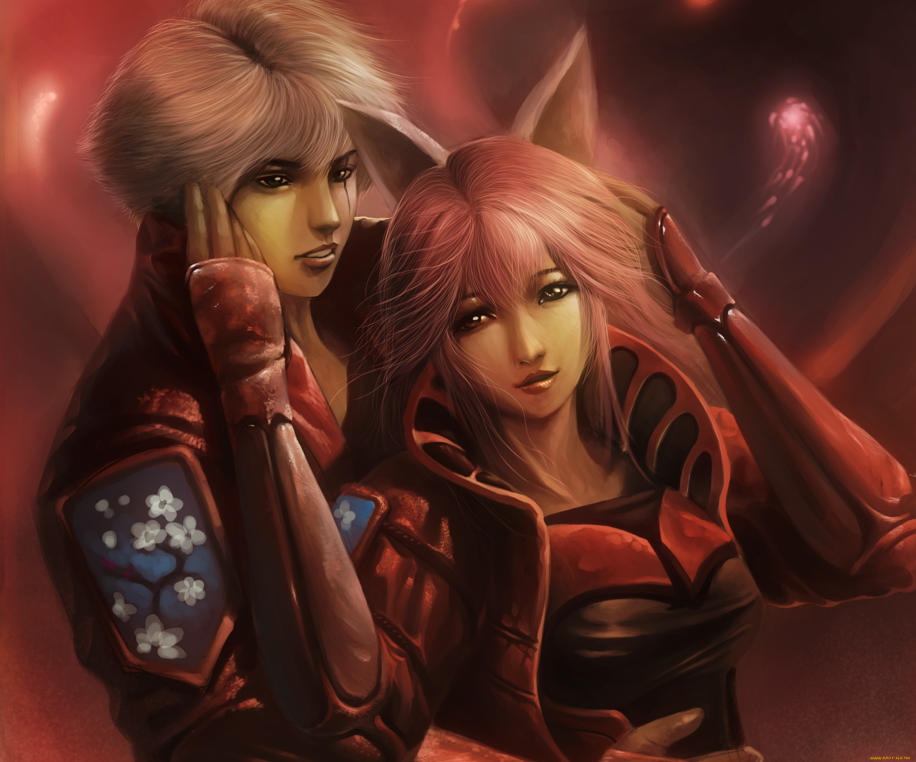 видео, игры, ~~~другое~~~, арт, ninja, saga, девушка, парень, объятия