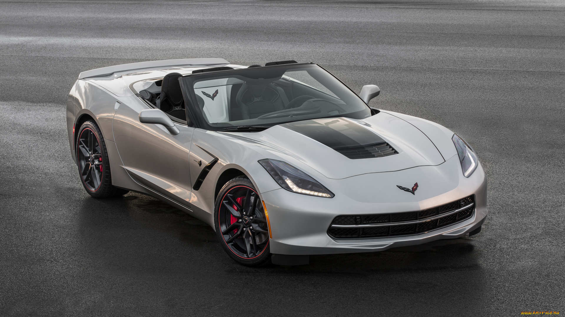 автомобили, chevrolet, c7, convertible, jet, black, suede, design, stingray, 2016, г, corvette