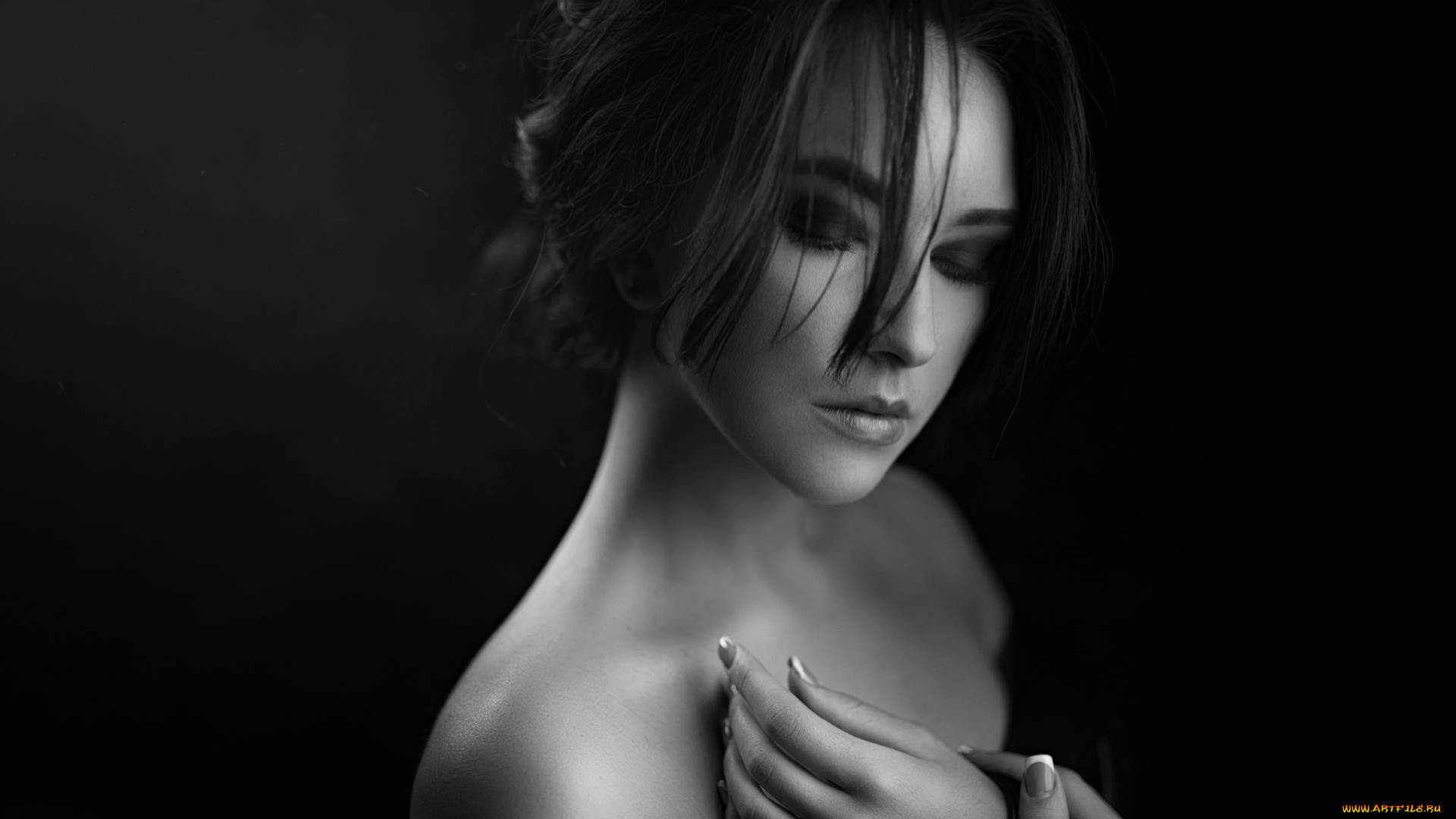 девушки, -unsort, , Черно-белые, обои, георгий, Чернядьев, фон, портрет, инна