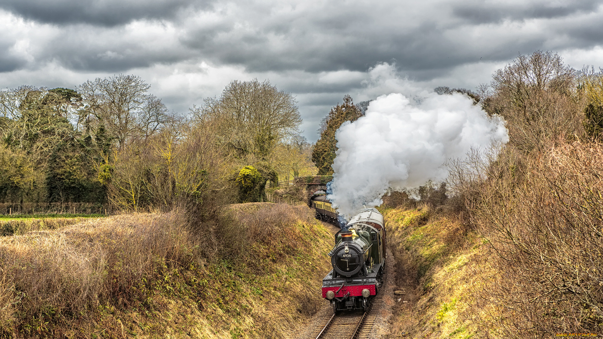 техника, паровозы, дорога, рельсы, паровоз, железная