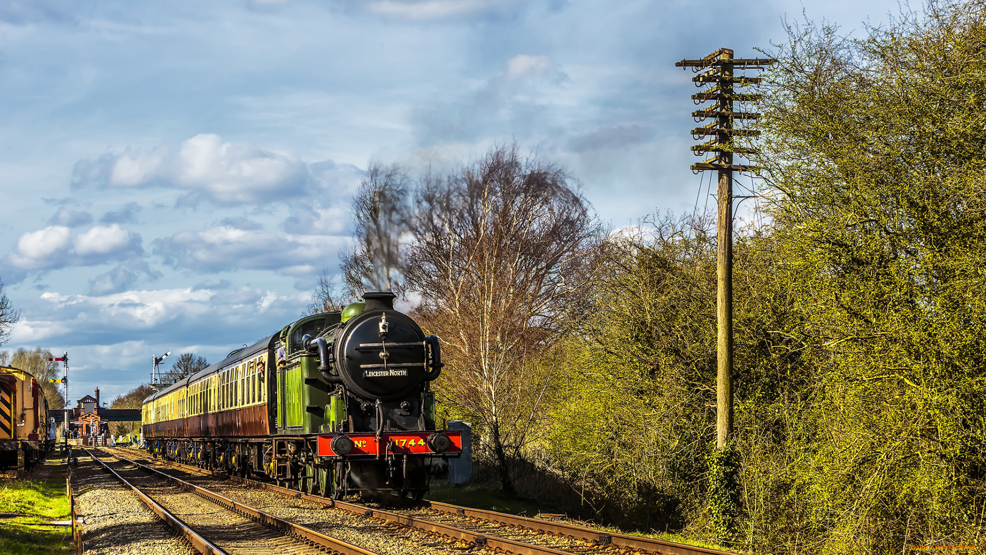 техника, паровозы, дорога, железная, паровоз, рельсы