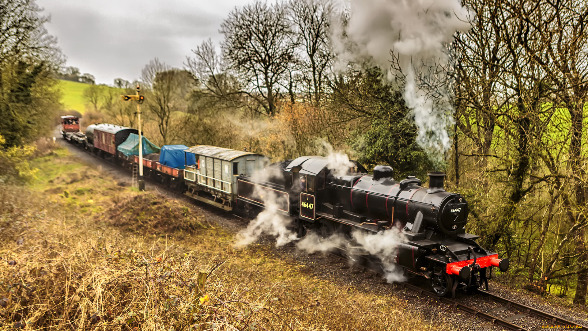 техника, паровозы, железная, дорога, рельсы, паровоз