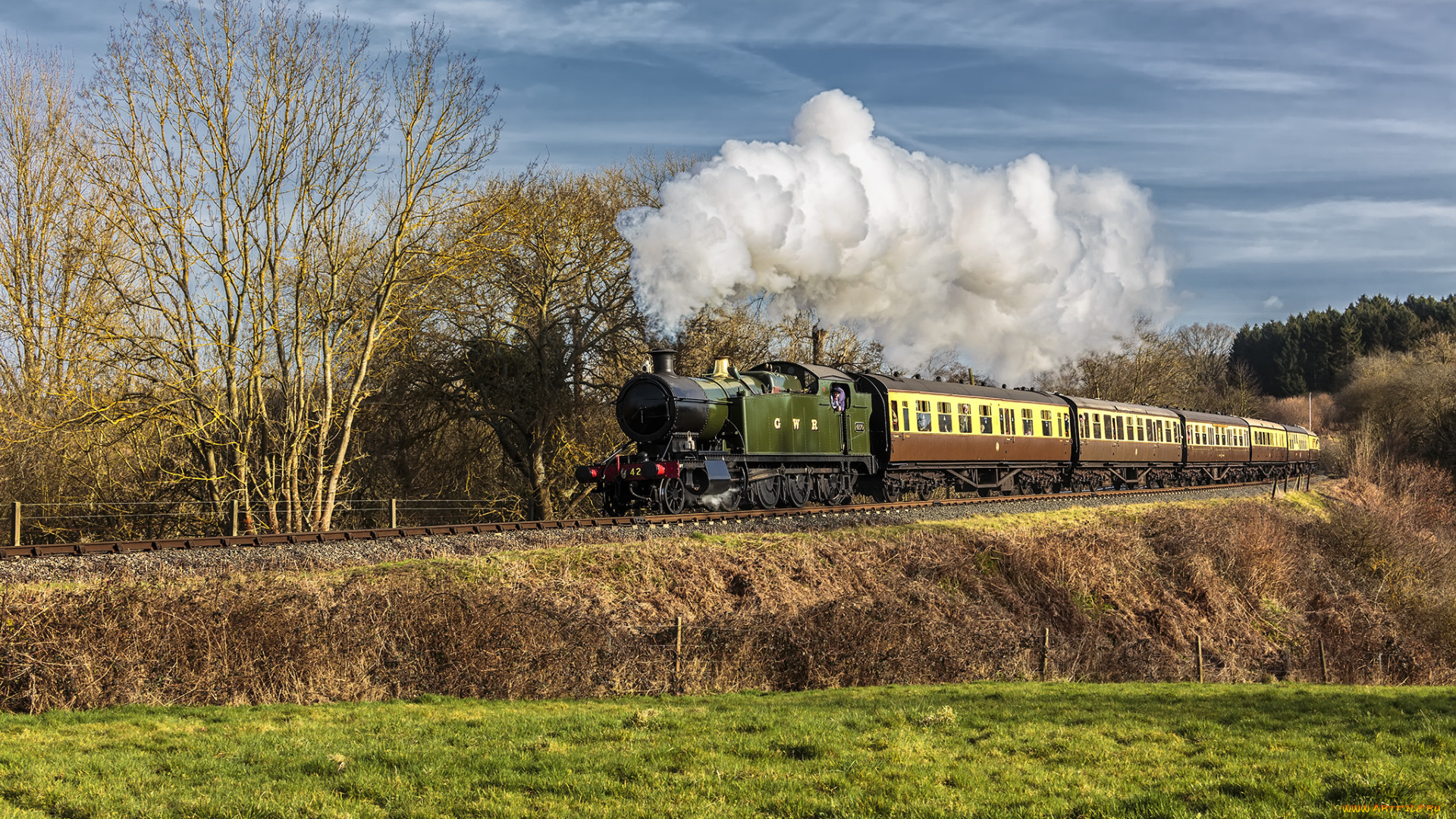 техника, паровозы, железная, дорога, рельсы, паровоз