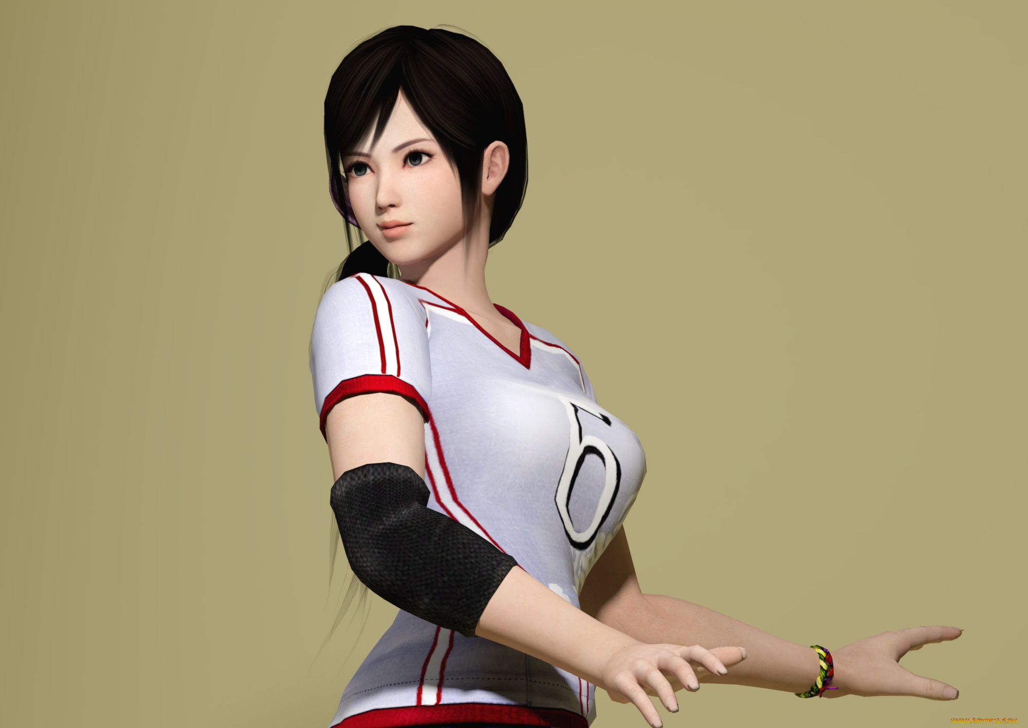 3д, графика, аниме, , anime, девушка, взгляд, фон