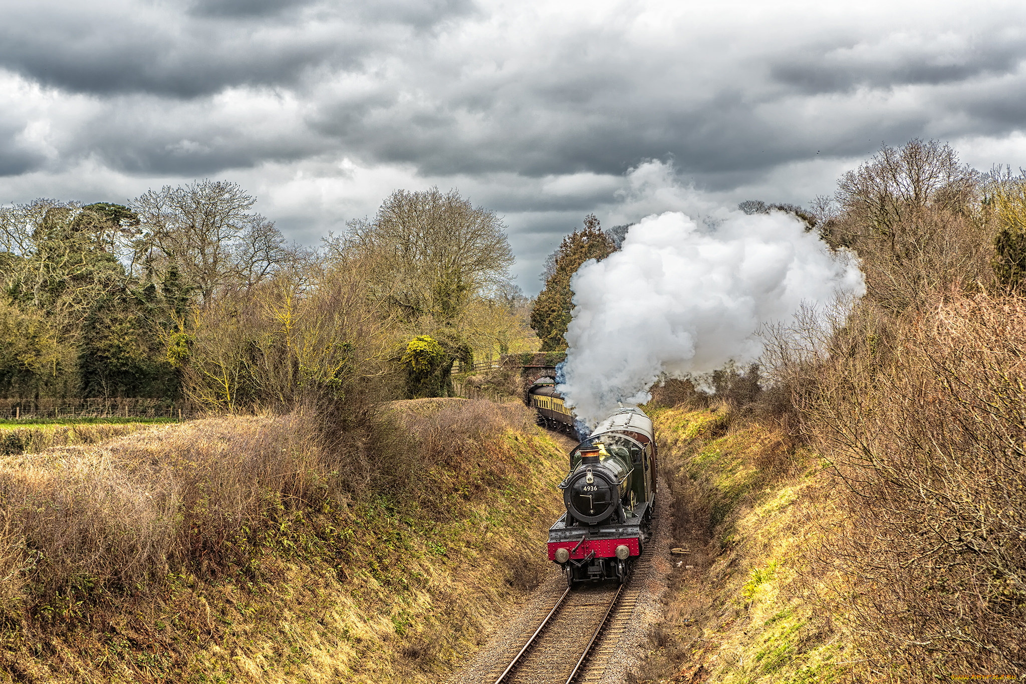техника, паровозы, дорога, рельсы, паровоз, железная