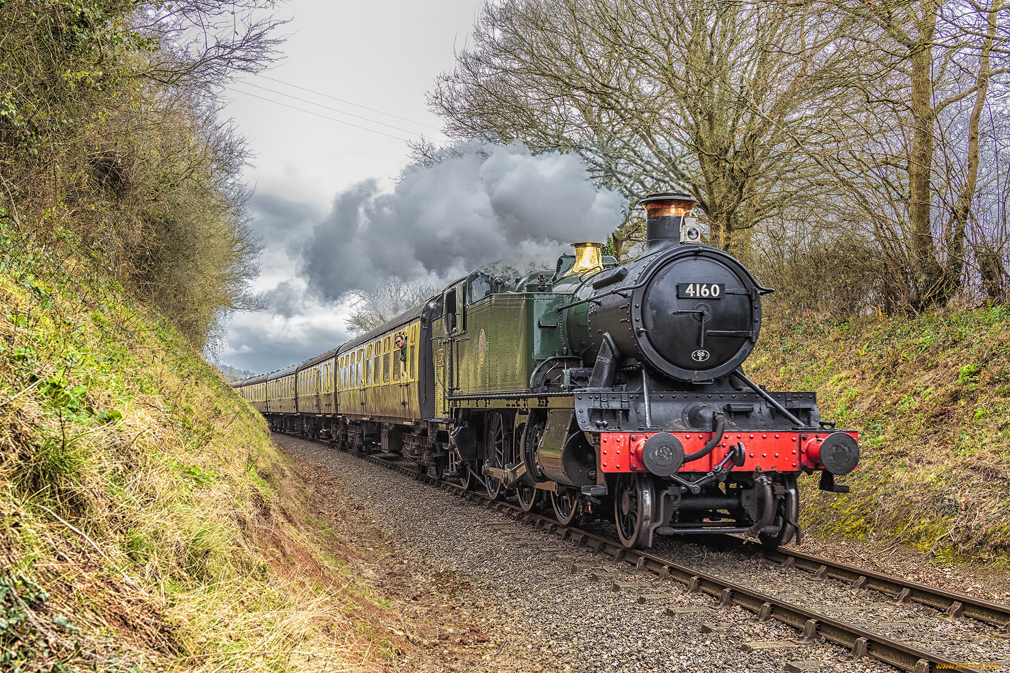 техника, паровозы, дорога, железная, паровоз, рельсы
