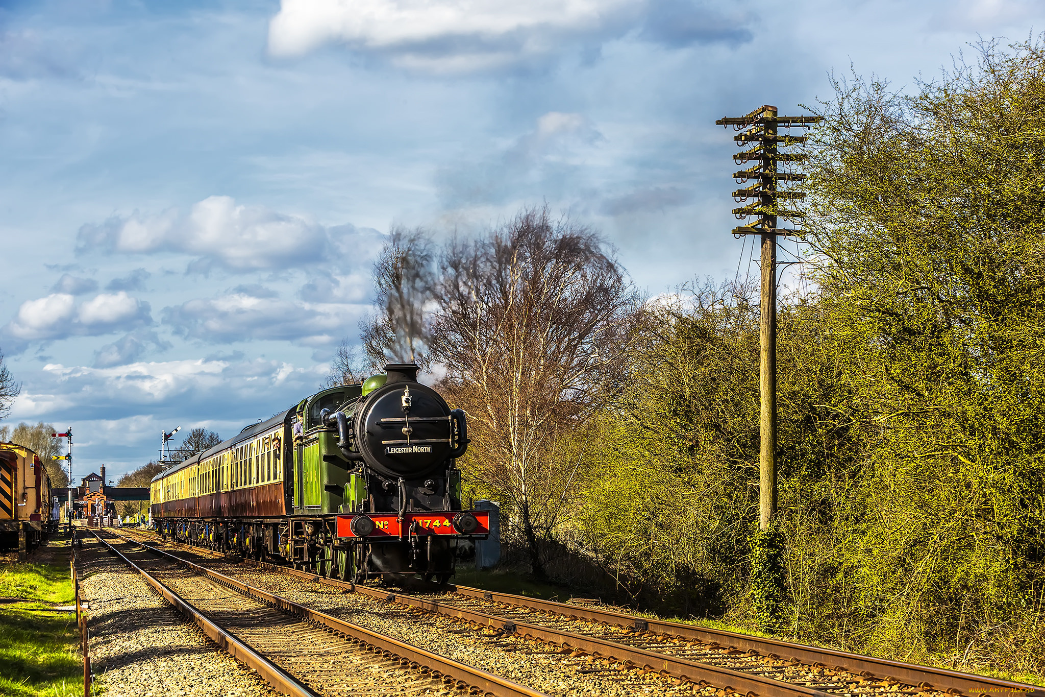 техника, паровозы, дорога, железная, паровоз, рельсы