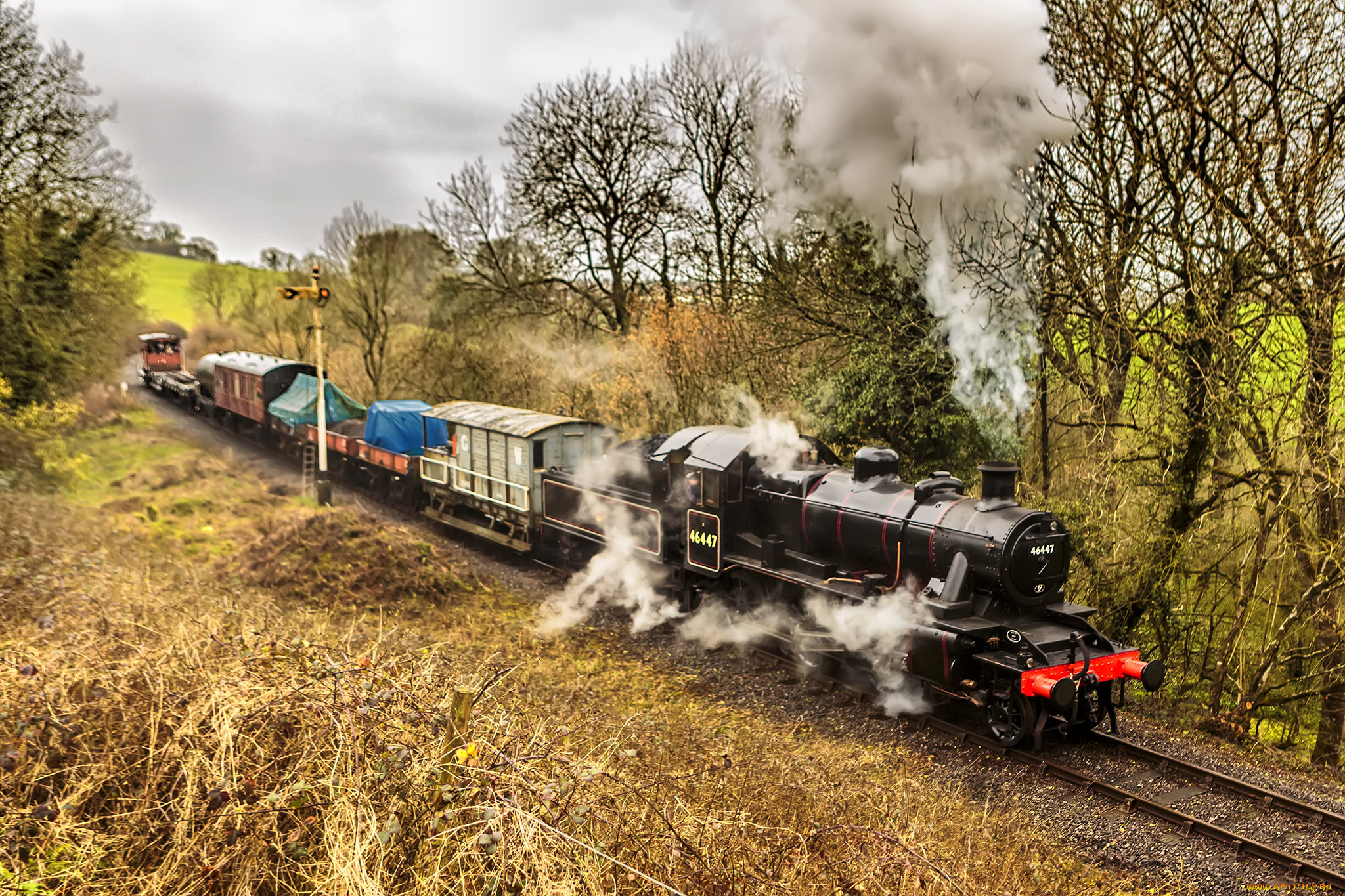 техника, паровозы, железная, дорога, рельсы, паровоз