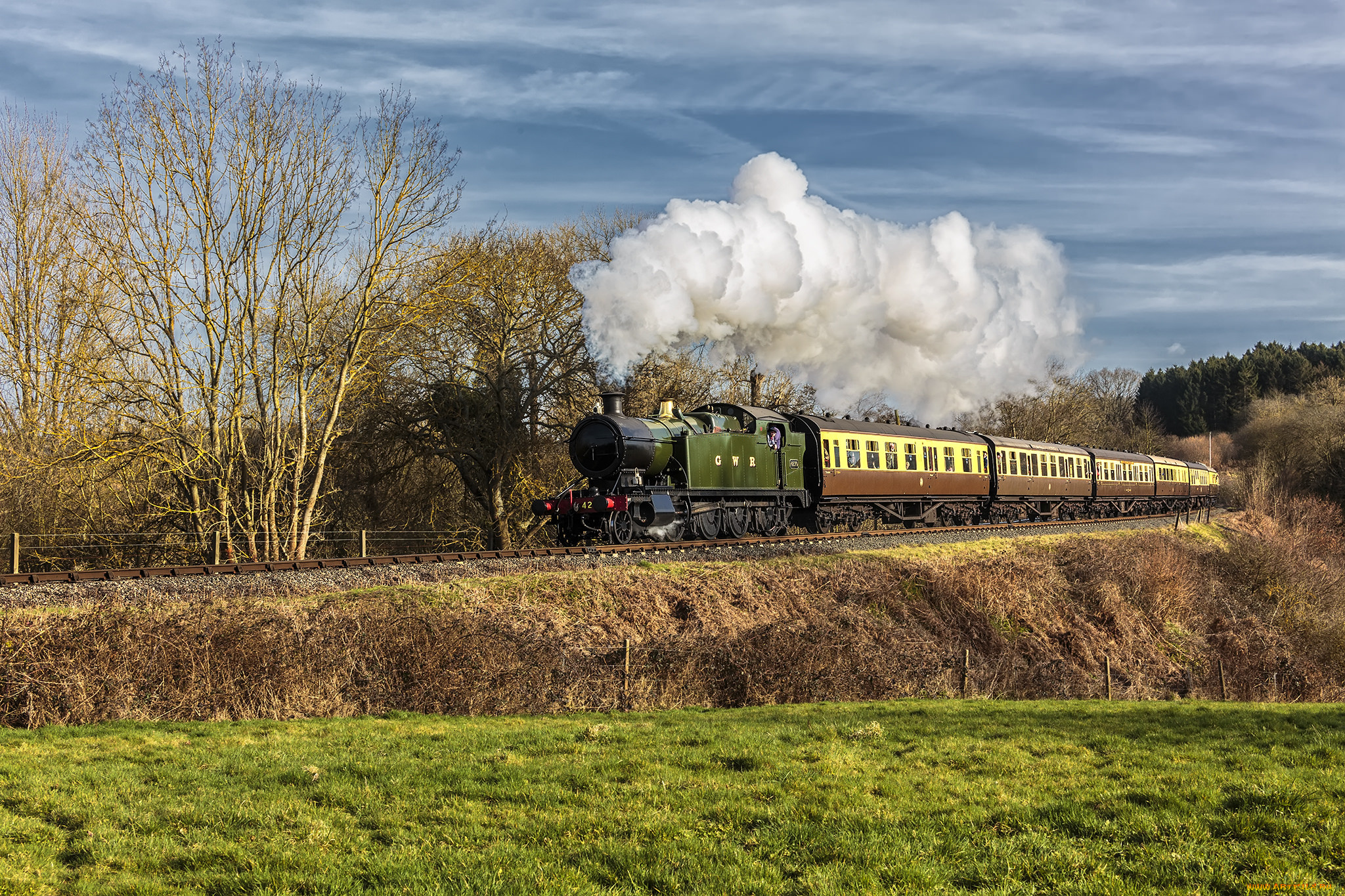техника, паровозы, железная, дорога, рельсы, паровоз