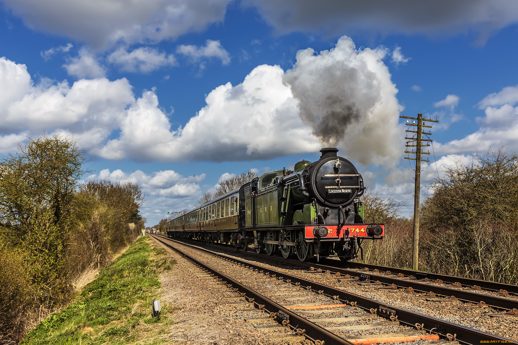 техника, паровозы, железная, паровоз, рельсы, дорога