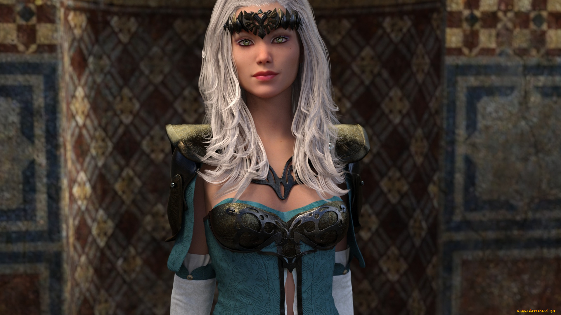 3д, графика, фантазия, , fantasy, девушка, взгляд, фон