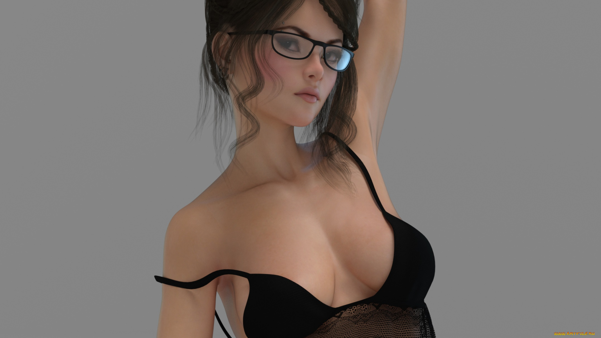 3д, графика, люди, , people, девушка, взгляд, фон