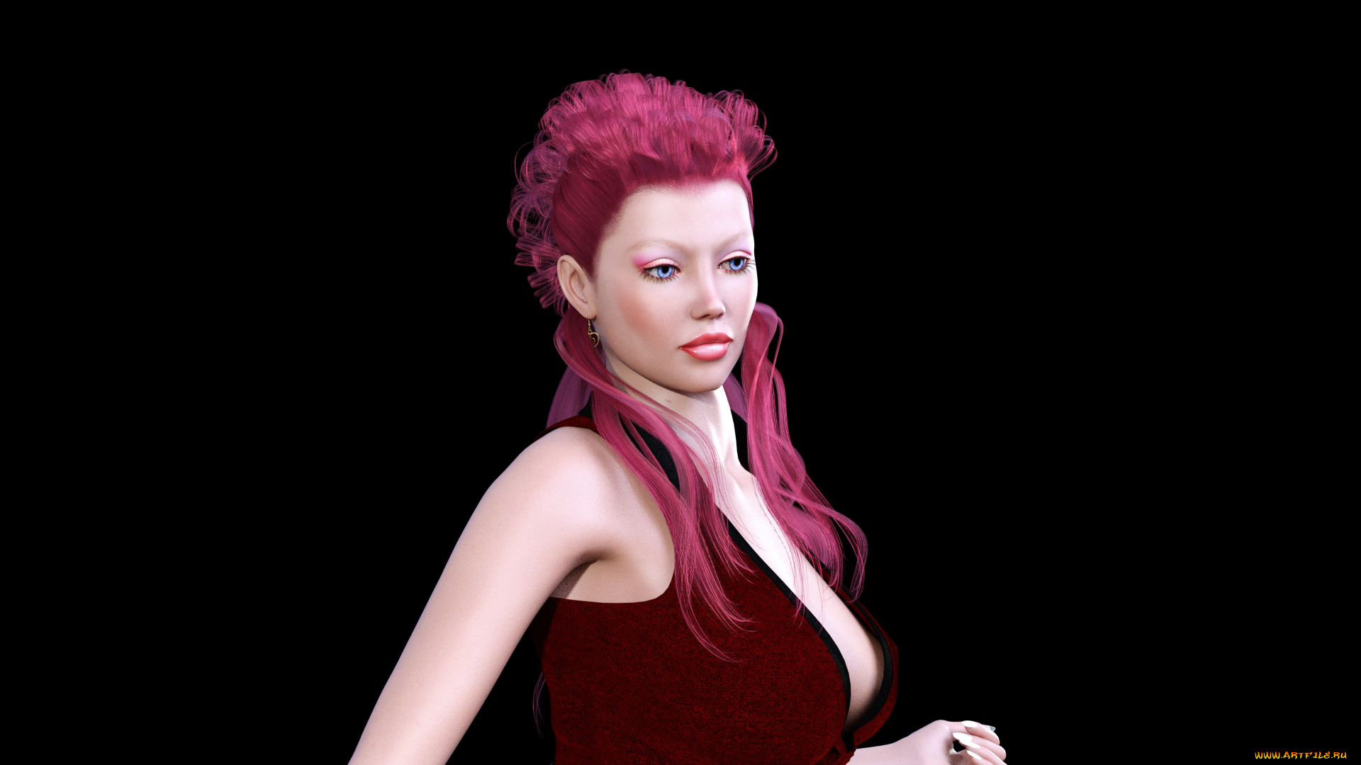 3д, графика, люди, , people, девушка, взгляд, фон, рыжая