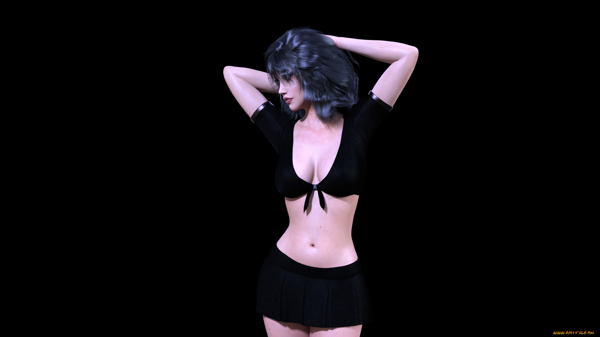 3д, графика, люди, , people, девушка, взгляд, фон