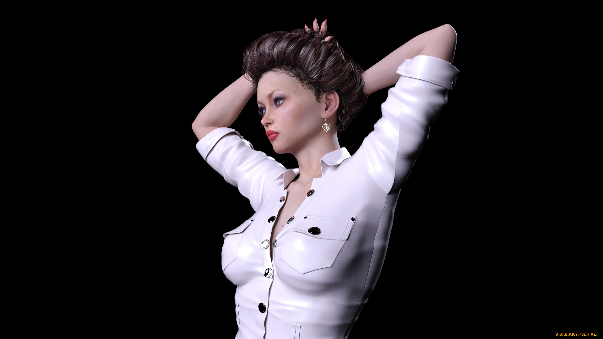 3д, графика, люди, , people, девушка, взгляд, фон