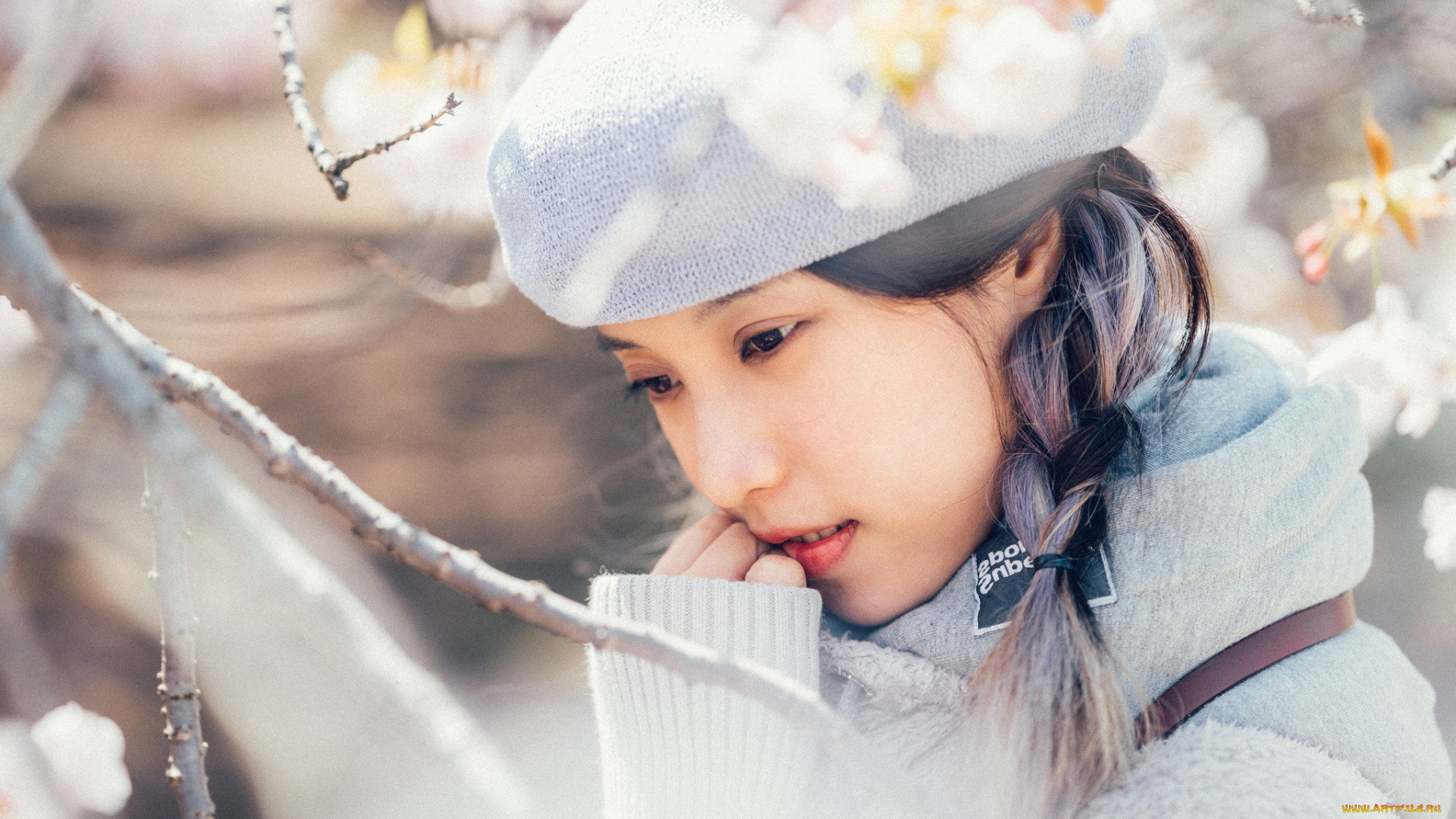 девушки, -unsort, , азиатки, настроение, азиатка, девочка, ветки