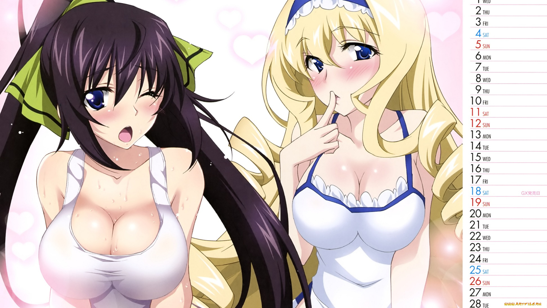 календари, аниме, бесконечные, небеса, infinite, stratos