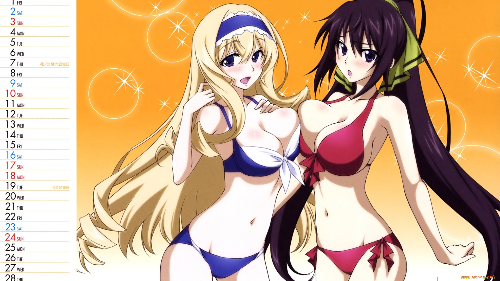 календари, аниме, бесконечные, небеса, infinite, stratos