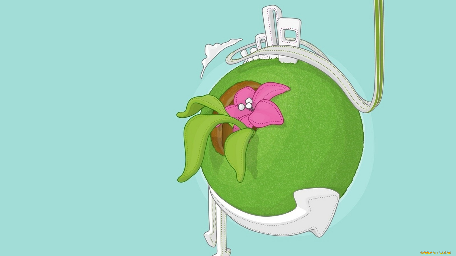 векторная, графика, цветы, , flowers, цветок, планета, шар, стрелки