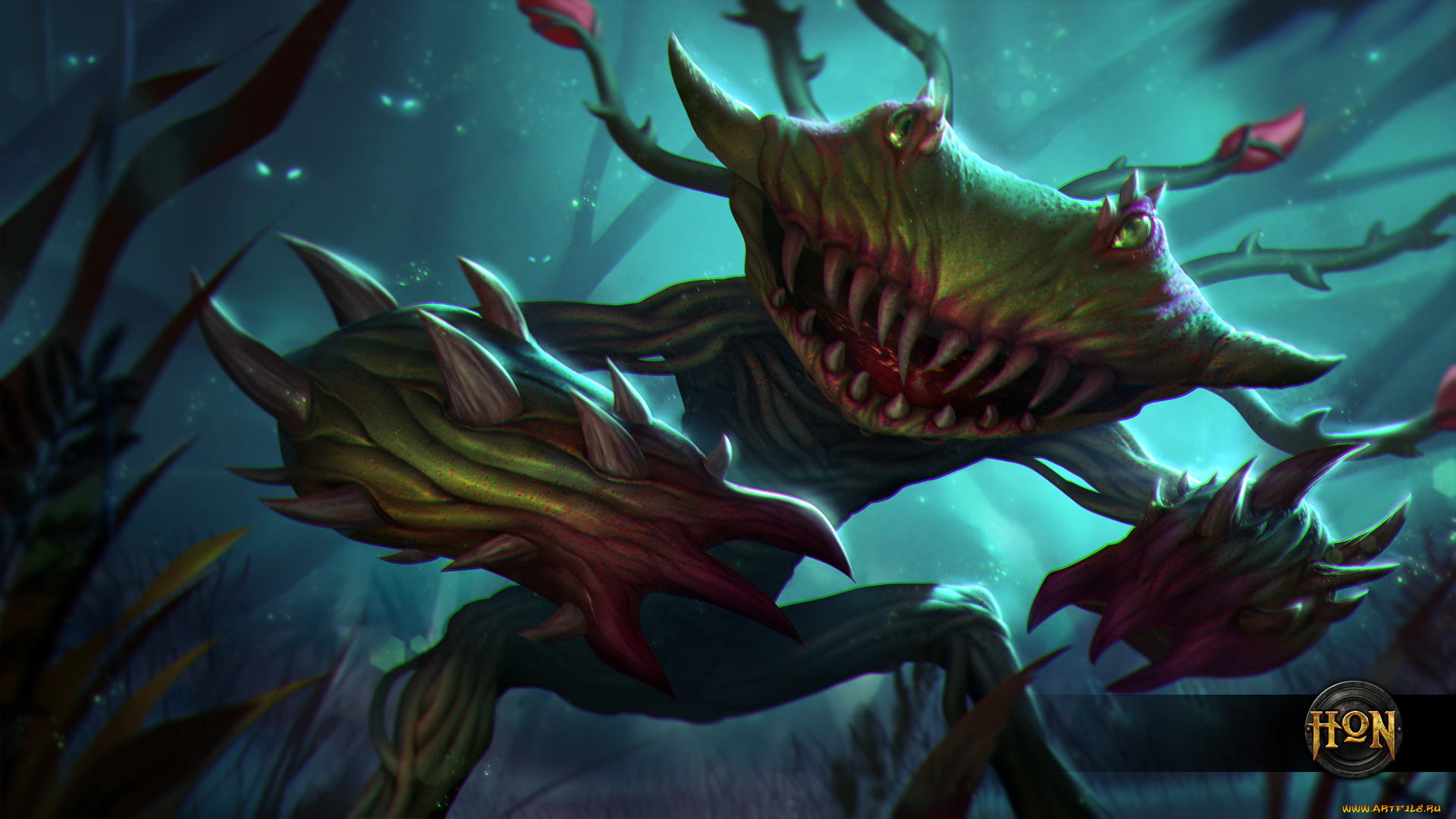 видео, игры, heroes, of, newerth, монстр, клыки, зубы, moba, art, bramble, heroes, of, newerth