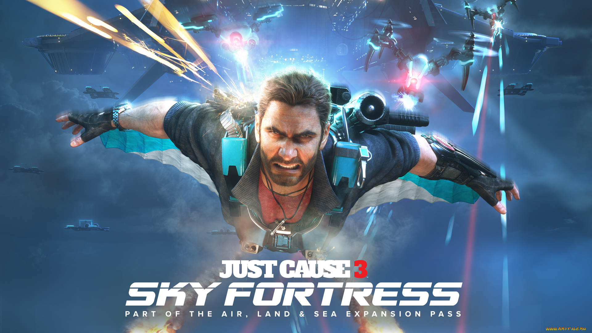 видео, игры, just, cause, 3, , sky, fortress, just, cause, 3, sky, fortress