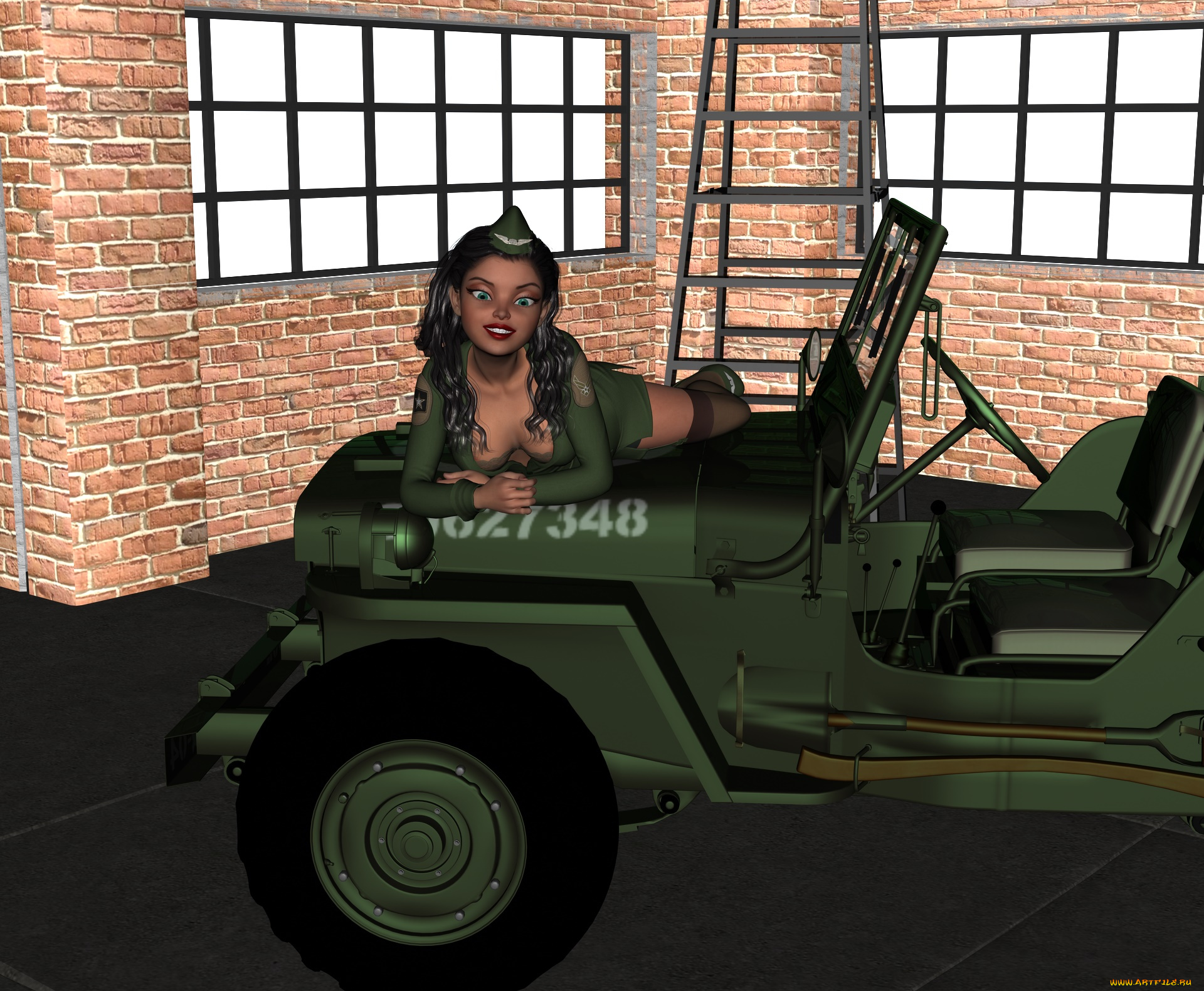 3д, графика, люди, , people, автомобиль, фон, взгляд, девушка