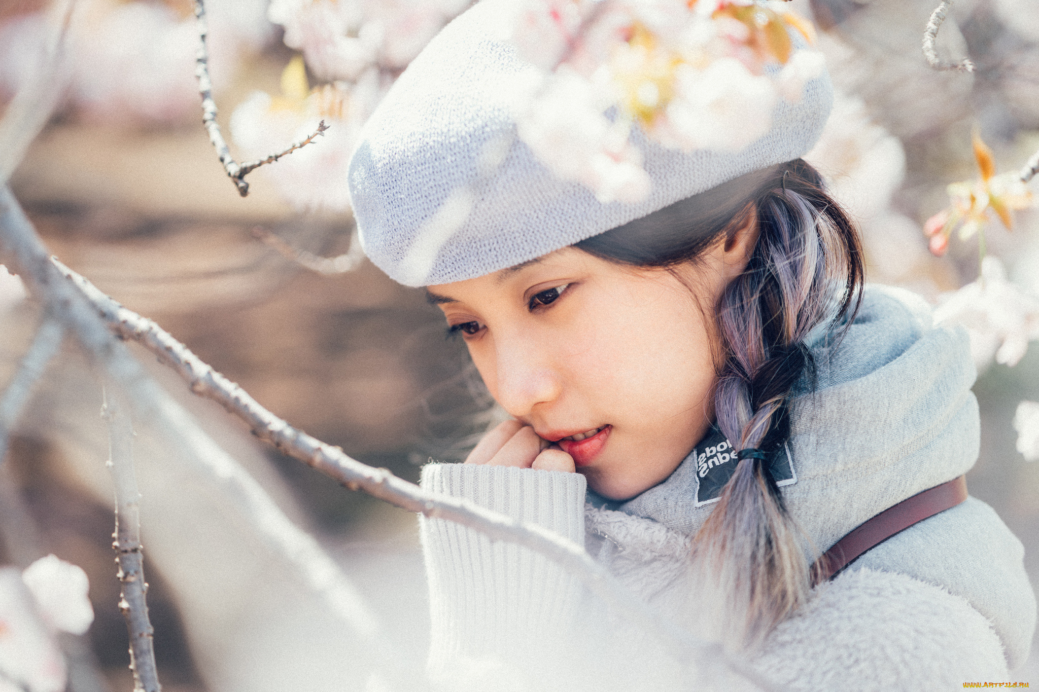 девушки, -unsort, , азиатки, настроение, азиатка, девочка, ветки