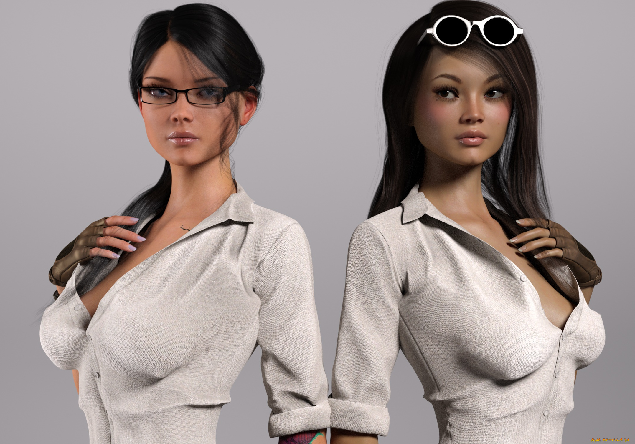 3д, графика, люди, , people, фон, взгляд, девушки