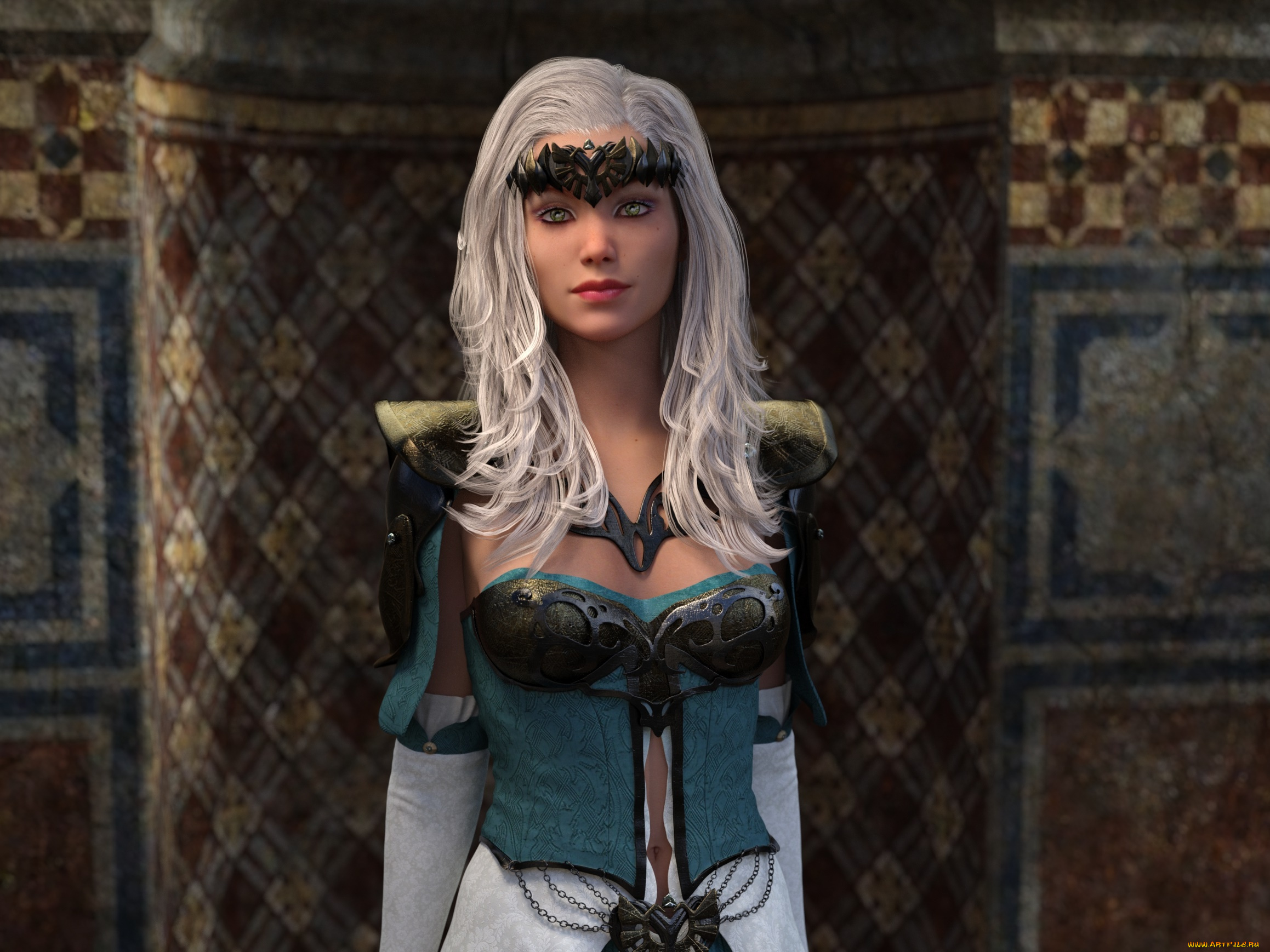 3д, графика, фантазия, , fantasy, девушка, взгляд, фон