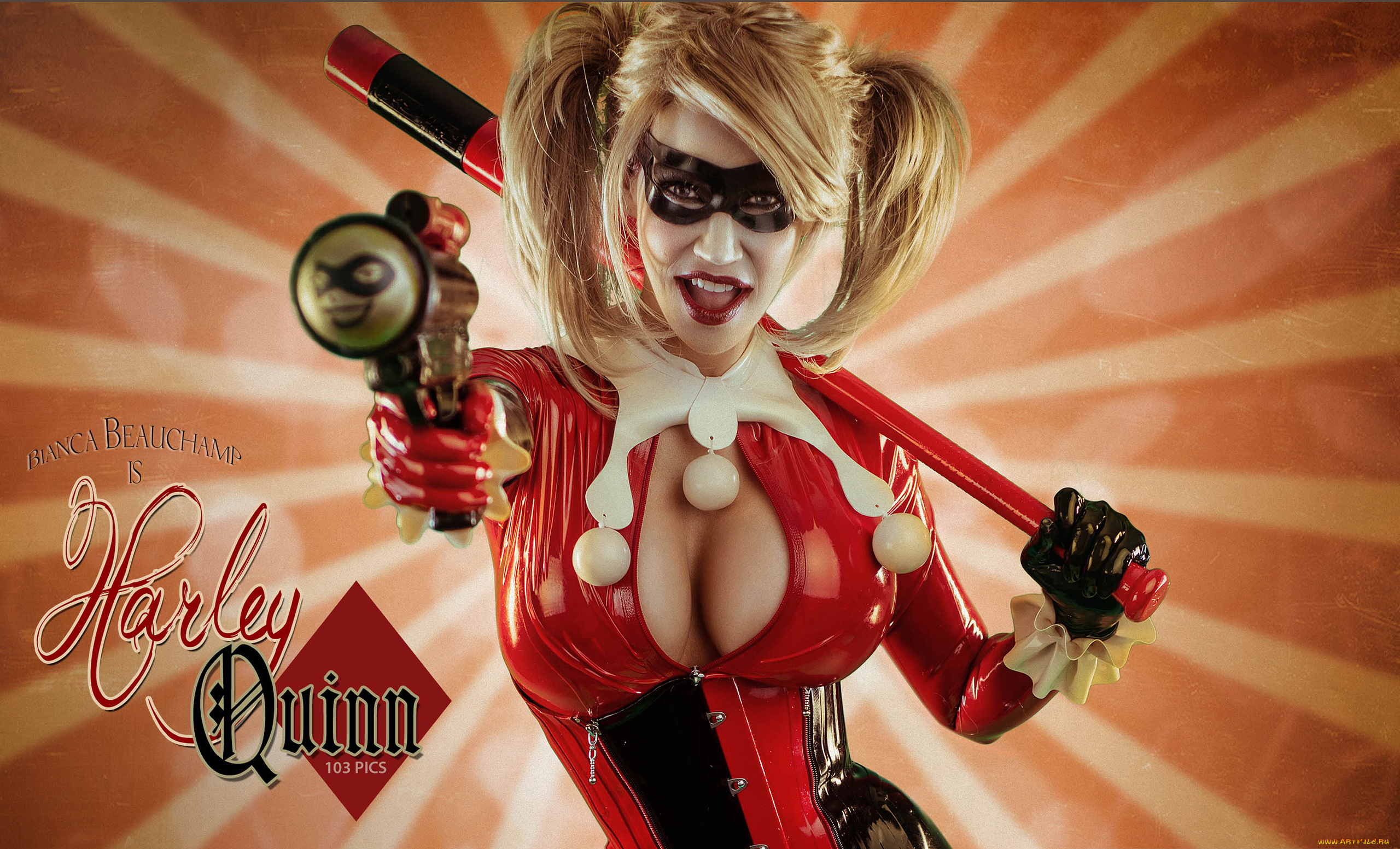 bianca, beauchamp, девушки, bianca, beauchamp, latex, harley, quinn-5, девушка, модель