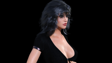 Картинка 3д+графика люди+ people девушка взгляд фон