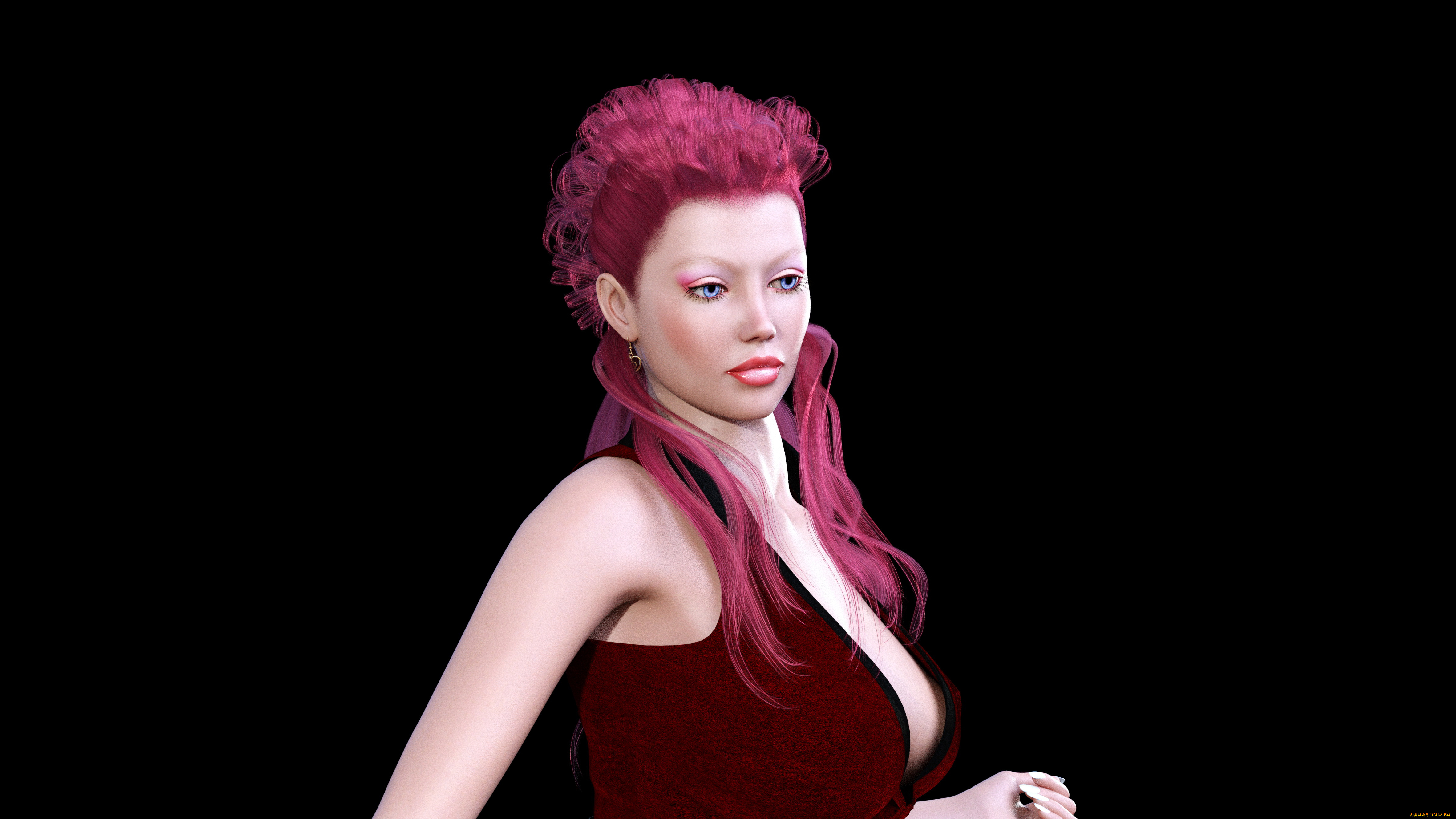 3д, графика, люди, , people, девушка, взгляд, фон, рыжая