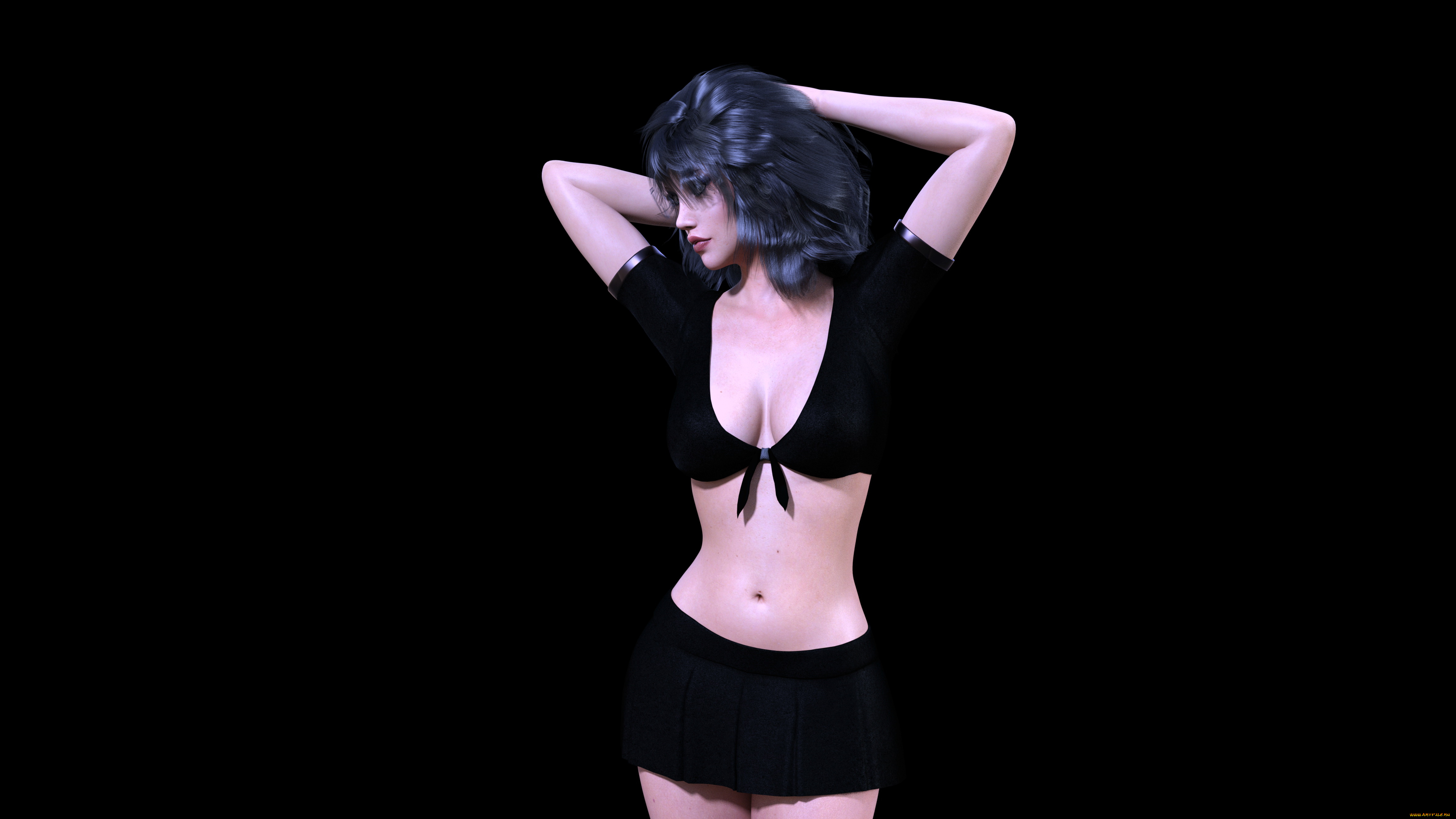 3д, графика, люди, , people, девушка, взгляд, фон