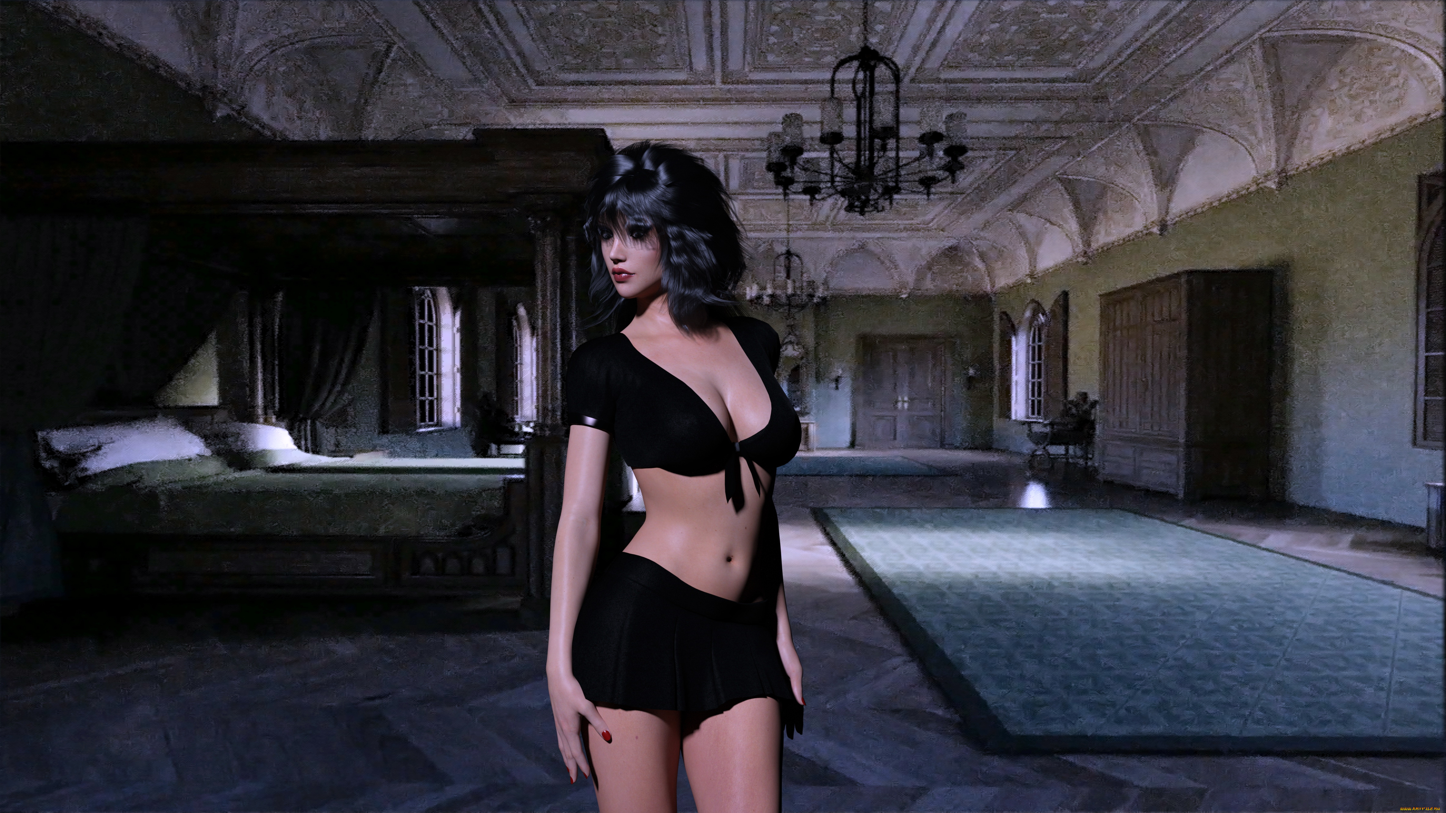 3д, графика, люди, , people, девушка, взгляд, фон